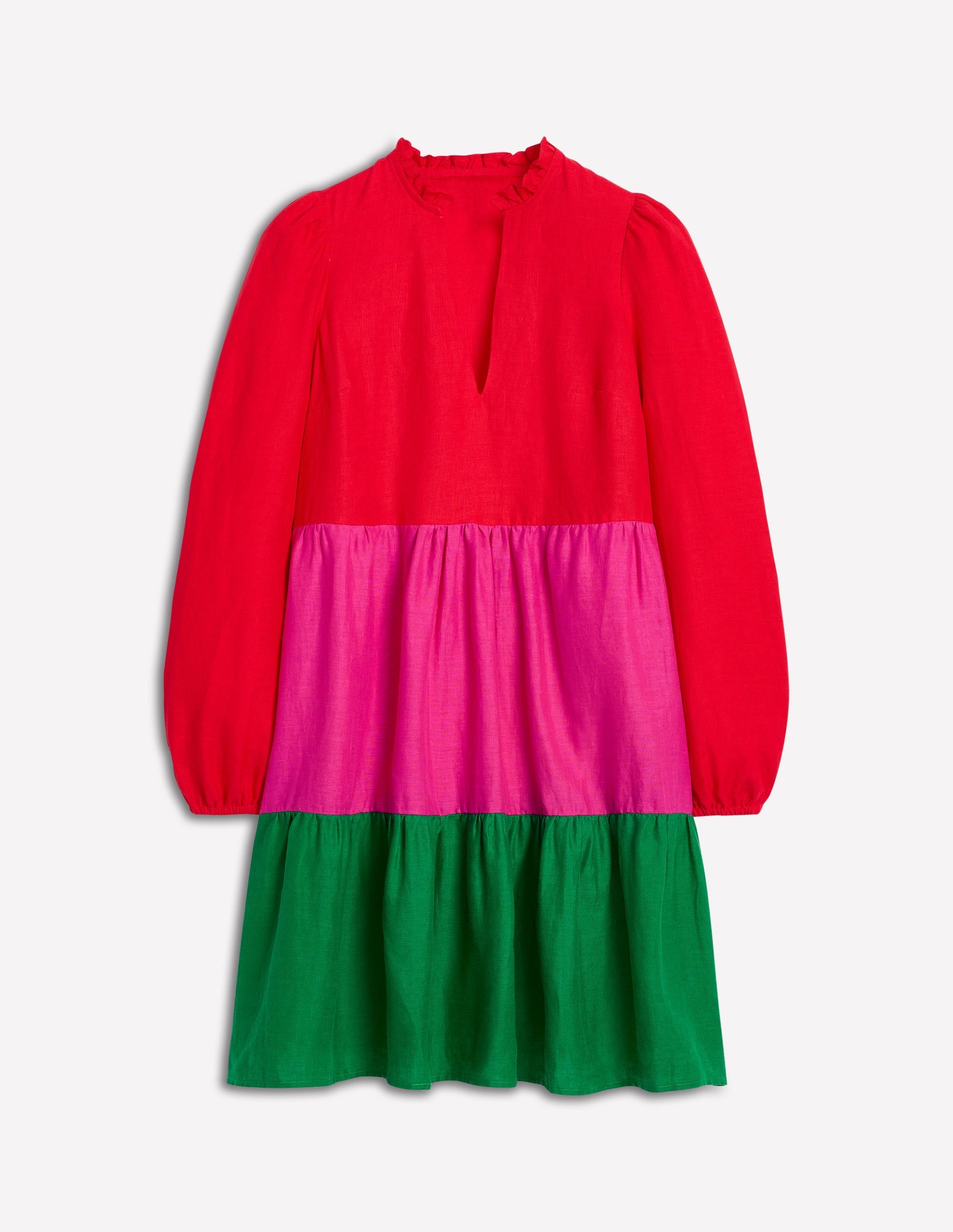 Esme Linen Mini Dress-Colourblock