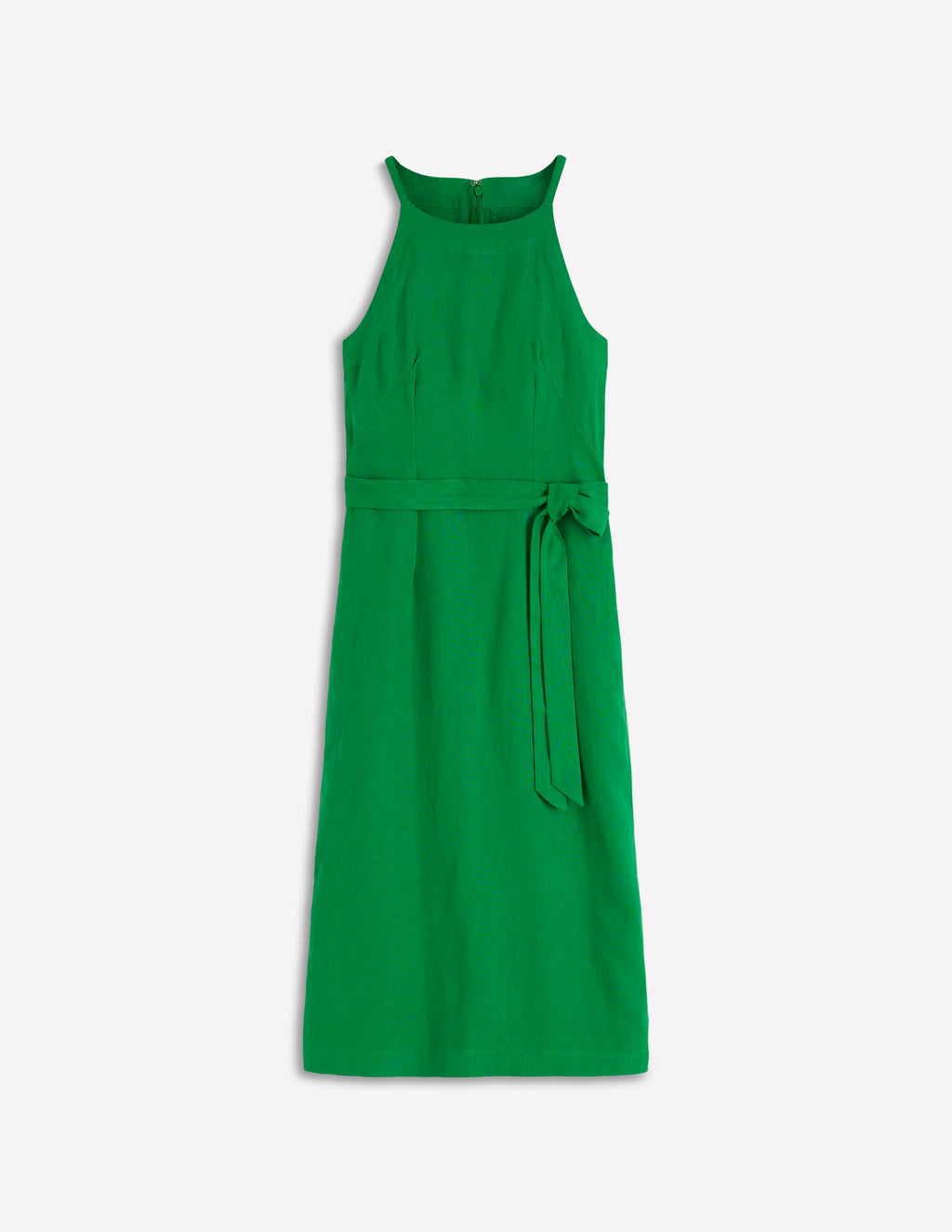 Rosa Halter Linen Midi Dress-Amazon Green